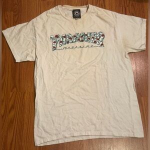 Vintage Thrasher Magazine White Rose floral T Shirt Size M